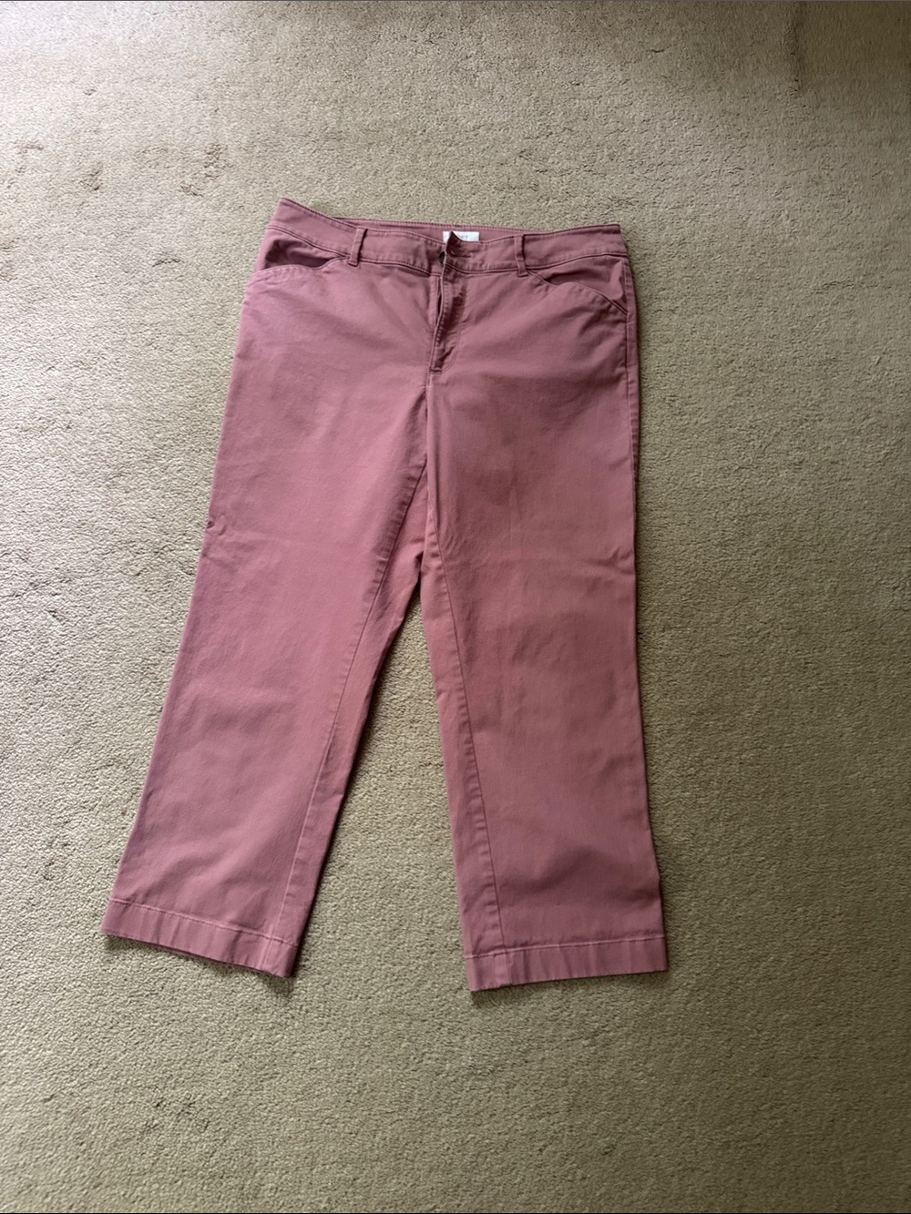 LOFT Rose-Pink Cropped Straight Pants